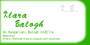 klara balogh business card